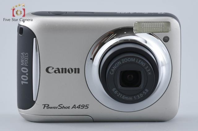【中古】Canon キヤノン PowerShot A495 シルバー コンパクトデジタルカメラ_1