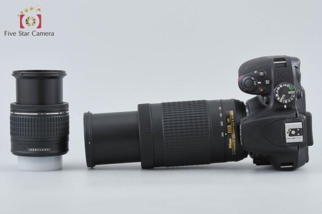 【中古】Nikon ニコン D3400 黒いこと ダブルズームキット シャッター出現率少ない 元箱付き添い人