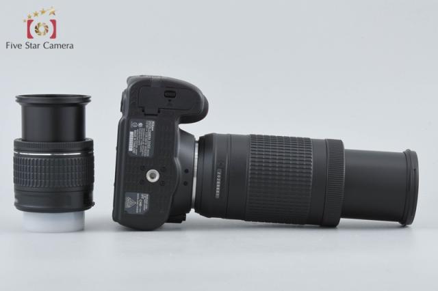【中古】Nikon ニコン D3400 黒いこと ダブルズームキット シャッター出現率少ない 元箱付き添い人