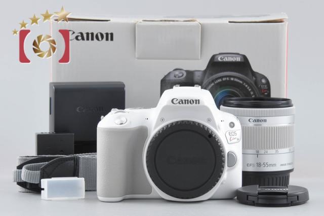 【中古】Canon キヤノン EOS Kiss X9 EF-S 18-55 IS STM 水晶体一揃いの道具 白いこと シャッター出現率少ない 元箱付き添い人