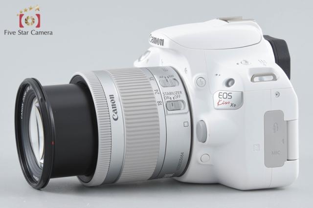 【中古】Canon キヤノン EOS Kiss X9 EF-S 18-55 IS STM 水晶体一揃いの道具 白いこと シャッター出現率少ない 元箱付き添い人