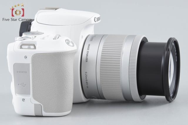 【中古】Canon キヤノン EOS Kiss X9 EF-S 18-55 IS STM 水晶体一揃いの道具 白いこと シャッター出現率少ない 元箱付き添い人