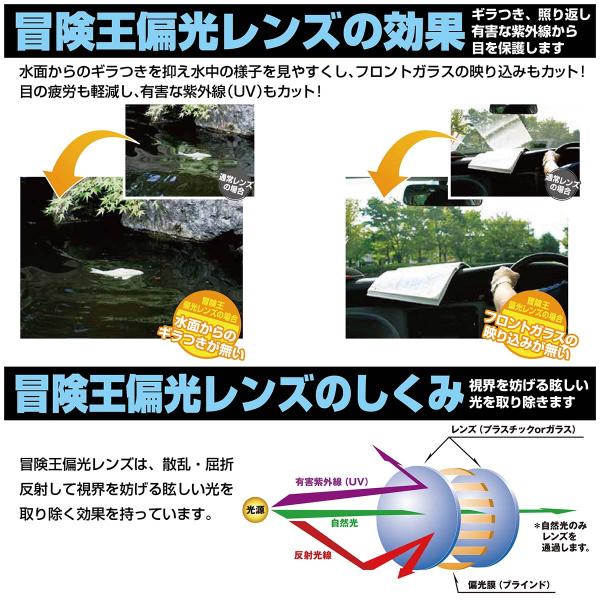 冒険王 偏光 老眼鏡 サングラス 老眼付きサングラス ミラーレンズ 偏光サングラス 男性 メンズ ZSB-301 ゼロステージ バイフォーカル 偏光グラス ドライブ 運転_2