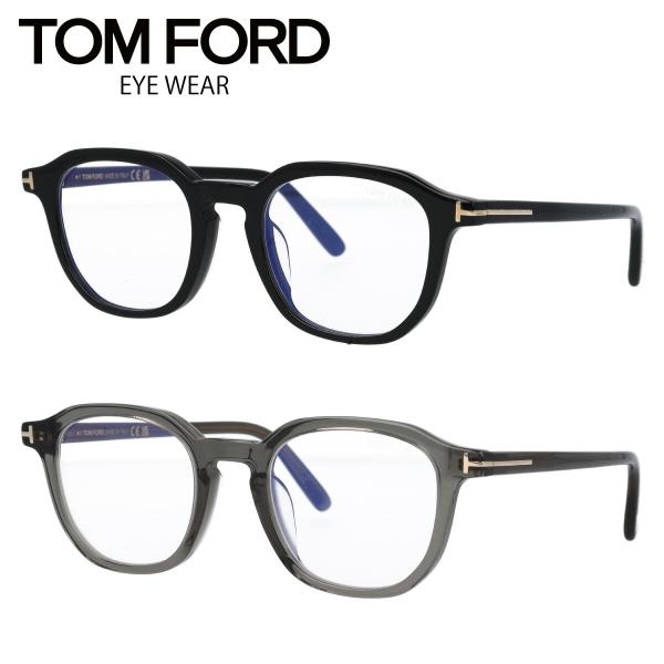 TOM FORD トムフォード メガネ ウェリントン ブルーライトカット アジアンフィット FT6010-K-B/V (TF6010-K-B) 001 眼鏡 黒 グレー クリアグレー 【海外正規品】