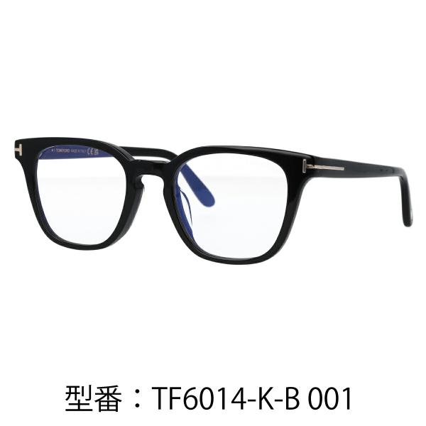TOM FORD トムフォード メガネ ウェリントン ブルーライトカット アジアンフィット FT6014-K-B/V (TF6014-K-B) 001 眼鏡 黒 グレー クリアグレー 【海外正規品】_3