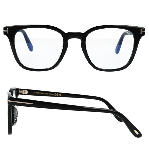 TOM FORD トムフォード メガネ ウェリントン ブルーライトカット アジアンフィット FT6014-K-B/V (TF6014-K-B) 001 眼鏡 黒 グレー クリアグレー 【海外正規品】_4