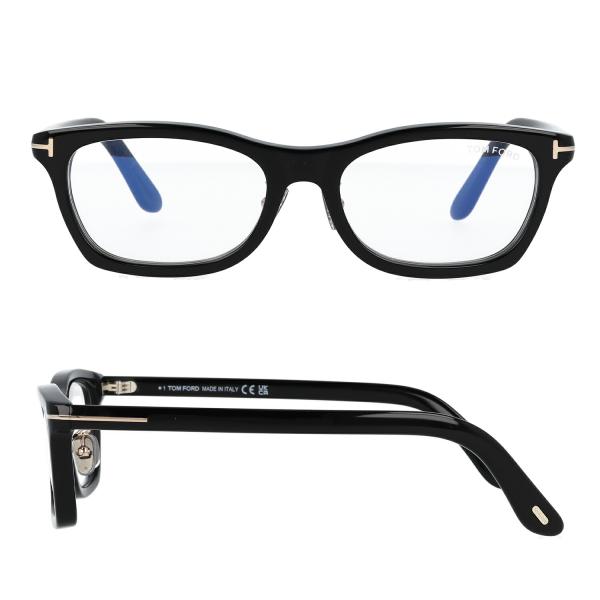 TOM FORD トムフォード メガネ ブルーライトカット スクエア型 アジアンフィット FT6074-D-B/V (TF6074-D-B) 001 眼鏡 黒縁 黒【海外正規品】_4