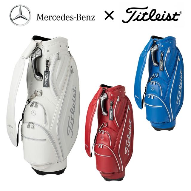 Mercedes-Benz×Titleist キャディバッグ トラディショナル2 ホワイト レッド ブルー ゴルフ ベンツコレクション ベンツ タイトリスト ゴルフ用品 9型 47インチ