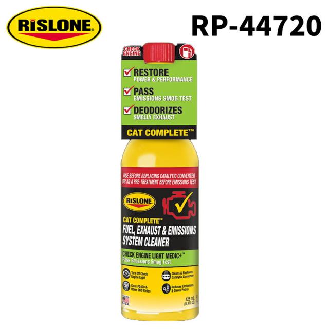 RISLONE CATコンプリート 425ml RP-44720 リスローン 触媒 O2センサー インジェクター EGR バルブ 燃焼室 洗浄 ガソリン車専用 排気効率改善 燃料添加クリーナー