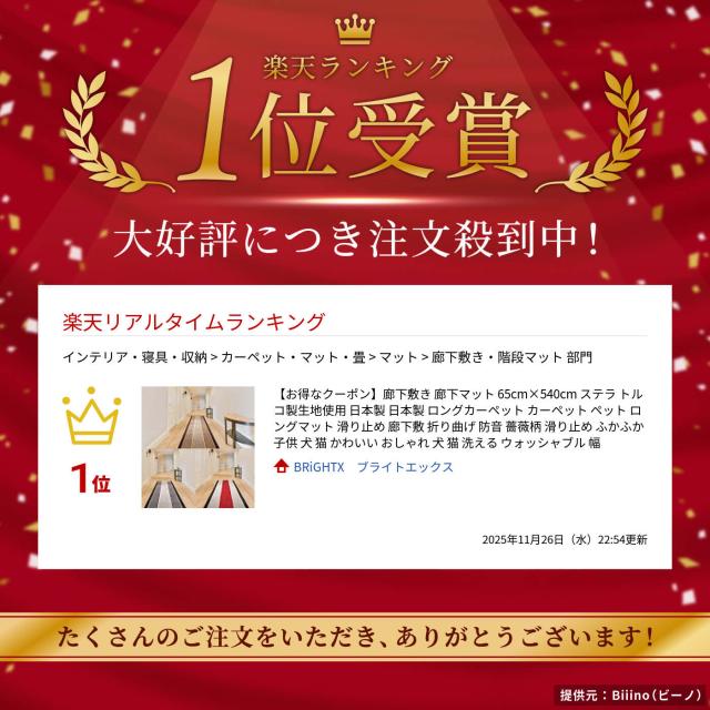 【お得なクーポン】廊下敷き 廊下マット 65cm×540cm ステラ トルコ製生地使用 日本製 日本製 ロングカーペット カーペット ペット ロングマット 滑り止め 廊下敷 折り曲げ 防音 薔薇柄 滑り止め ふかふか 子供 犬 猫 かわいい おしゃれ 犬 猫 洗える ウォッシャブル 幅_1