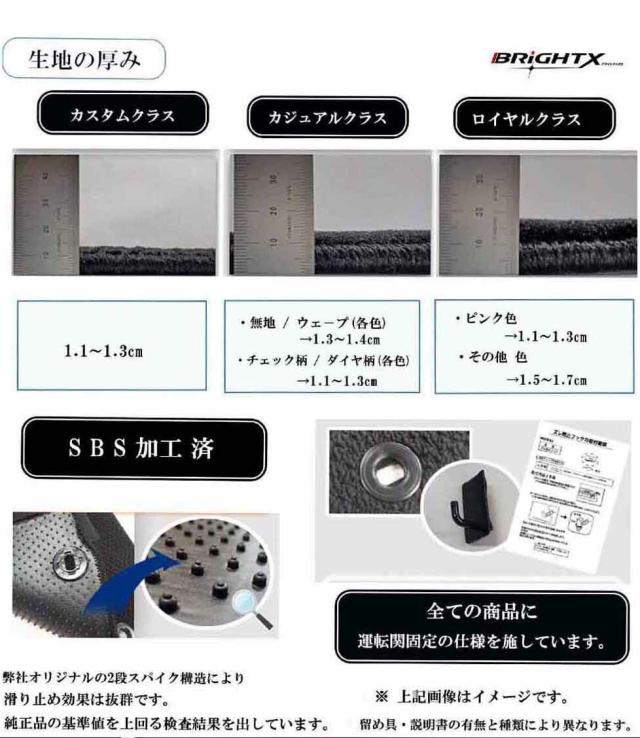 【日本製】日本製 トヨタ アルファード ヴェルファイア 40系 フロアマット カーマット 型式:AAHH40 / 45W ・AGH40 45W 年式 令和05年06月〜 枚数 15枚SET フロアマット＋ステップマット＋ラゲッジマット(トランク付) カスタムクラス BRiGHTX社製 車 運転席 おすすめ_9