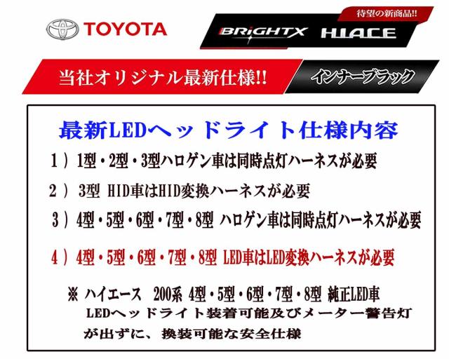 【今月限定 キャッシュキャンペーン】■5台限り ハイエース ヘッドライト 200系 4型〜8型 LED ヘ ッドライト LED車 ハロゲン車 ハーネス付 インナープラック 1年間保証水漏対応 ■ 支払い方法【代引き・振り込み】_2