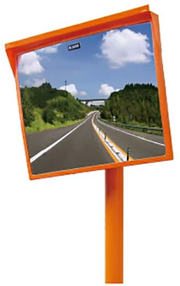 【設置基準合格品】安全道路反射鏡 ナック・ケイ・エス 明るく鮮明！ 軽量で取付もカンタン！【80cm】カーブミラー 安全ミラー 道路反射鏡 店舗 商業施設内 道路鏡 アクリルミラー 角形 角型 600×800 1MAC6080S