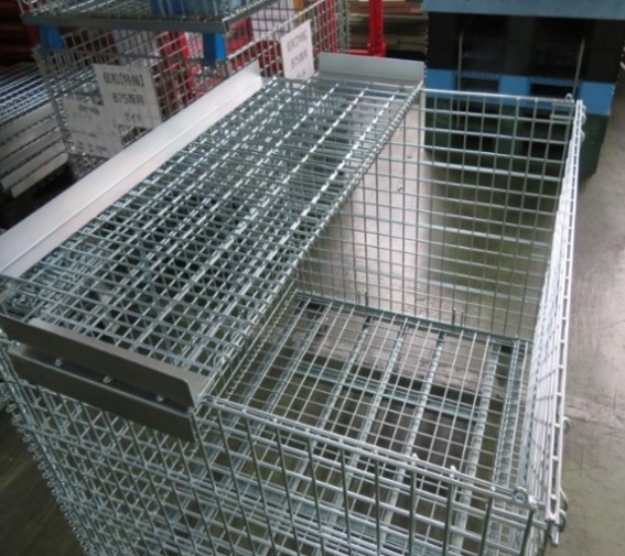 メッシュパレット (フタ付き) 物流商品の スターワン 折りたたんで コンパクトに　 積み重ねて スペース節約 フタ付きなので 安心安全 飛散防止！盗難防止！_2