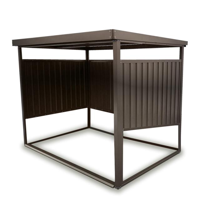 【公式】新商品 新色ブラウン塗装 万能物置 物置 屋外 大型 おしゃれ 物置き 多目的万能物置 サイクルハウス サイクルポート 幅2393mm × 奥行1796mm × 高さ1930mm 農機具 置場 自転車置き場 屋外 収納庫 DM-10-BN_1
