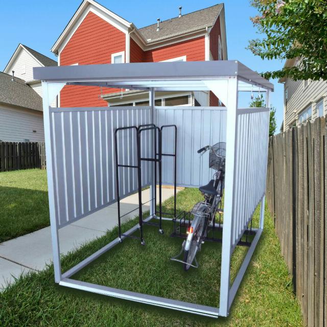 【対象商品】【公式】万能物置 物置 屋外 大型 おしゃれ 物置き 多目的万能物置 サイクルハウス サイクルポート 幅1661mm × 奥行2427mm × 高さ1930mm 農機具 置場 自転車置き場 屋外 収納庫 スチール DM-11