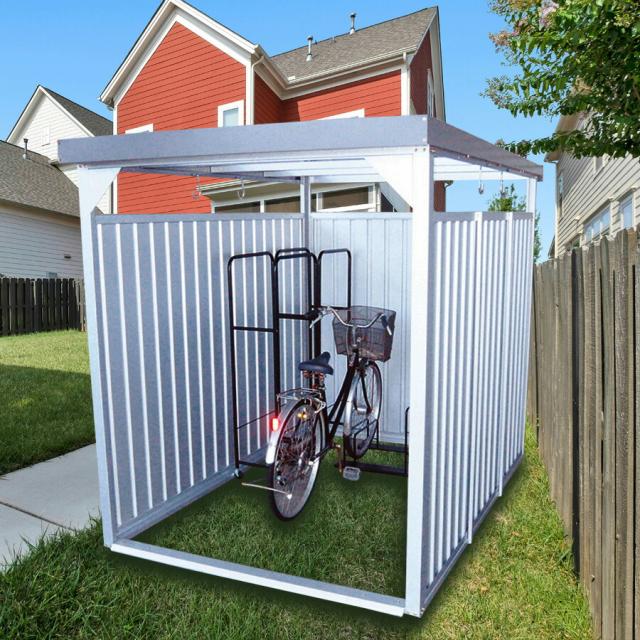 【対象商品】【公式】万能物置 物置 屋外 大型 おしゃれ 物置き 多目的万能物置 サイクルハウス サイクルポート 幅1661mm × 奥行2427mm × 高さ1930mm 自転車置き場 屋外 収納庫 スチール DM-11L