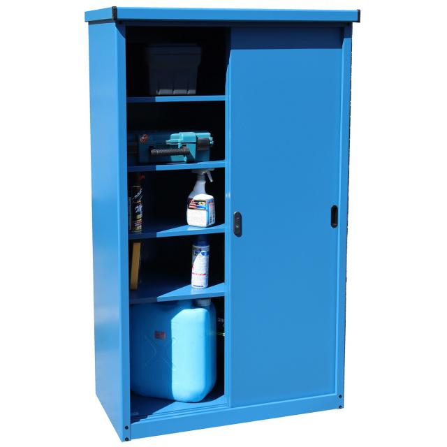 【公式】【送料無料】万能物置 物置 屋外 幅927×奥500×高1550mm 縦型物置 室内 おしゃれ 多目的万能物置 小型物置 小型 スリム 省スペース 組立式 物置き 収納庫 屋外物置 スチール物置 家庭物置 家庭用物置 スチール ゴルフバッグ IES-04T-B_4
