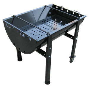 バーベキューコンロ 　900型　　 職人手作りの カシワ　 かんたん組立・キャスター付きで らくらく移動〜 キャンプ場で大活躍！