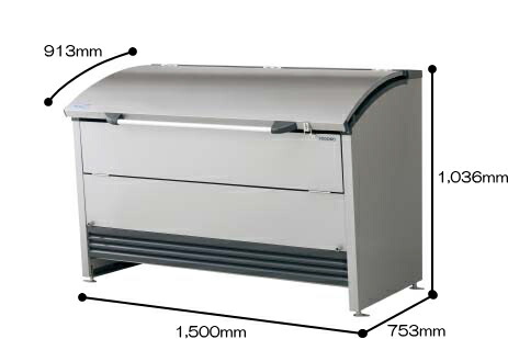 ヨドコウ　ゴミ収集庫　 ダストピット Rタイプ　DPRA-1507 （容量 800L ゴミ袋18個 9世帯用） 軽い上ぶたで 開閉が簡単安全 らくらく！_1