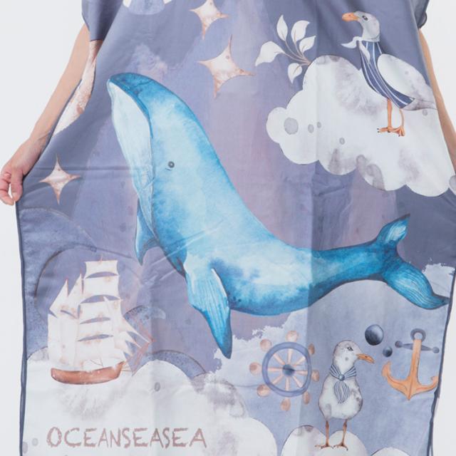 [ OCEANSEASEA ] お着替えポンチョ マイクロドライタオル 80cm×110cm_9