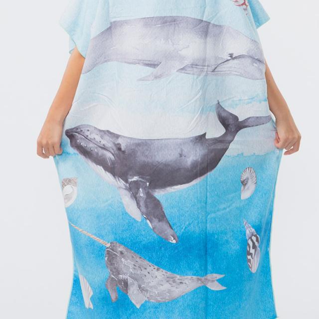 [ OCEANSEASEA ] お着替えポンチョ マイクロドライタオル 80cm×110cm_11