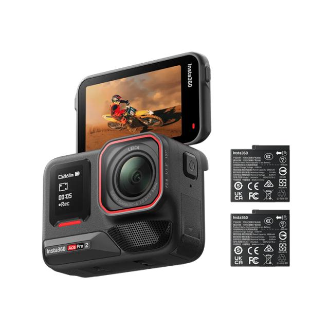 [ Insta360 ] Ace Pro2 デュアルバッテリーキット CINSBBGA-DB + UFL-GR140 Pro ZD 水中セミフィッシュアイコンバージョンレンズセット_1