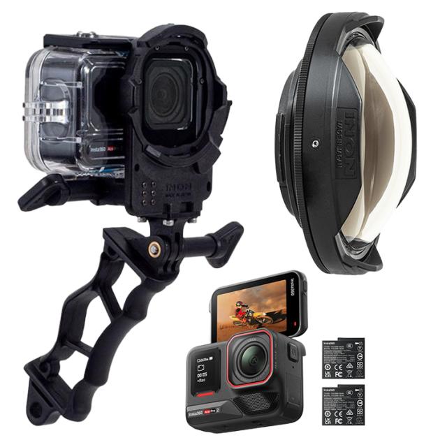 [ Insta360 ] Ace Pro2 デュアルバッテリーキット CINSBBGA-DB + UFL-GR140 Pro ZD 水中セミフィッシュアイコンバージョンレンズセット