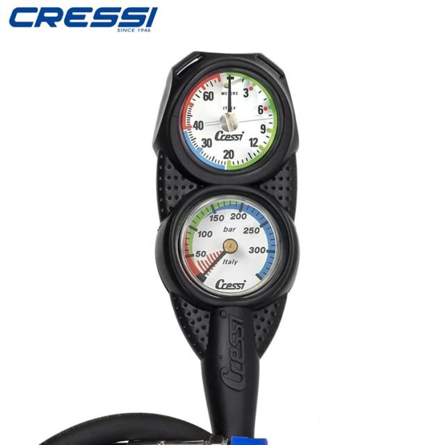 [ CRESSI ] クレッシー Dp2 Console Depth gauge + pressure gauge 2連ゲージ 残圧系 + 水深計