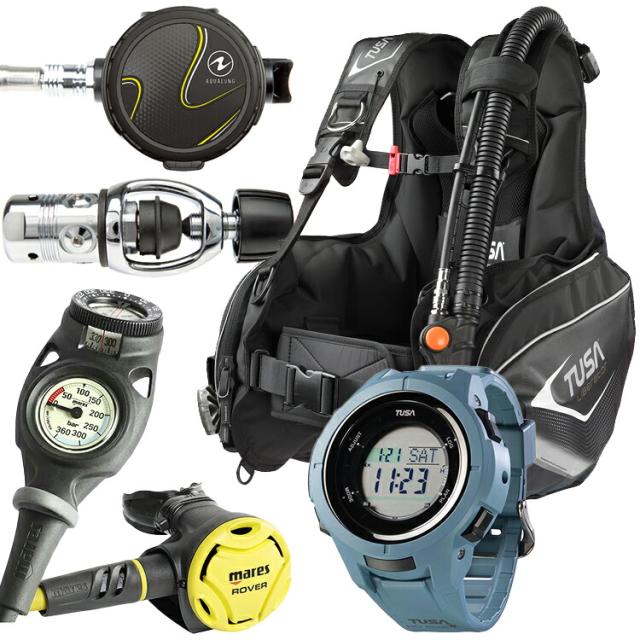 [ TUSA ] BC0103B + カリプソ + ダイブコンピュータ ( IQ1203 ) 重器材5点セット ネット限定