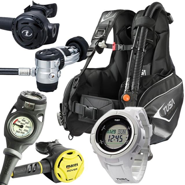 [ TUSA ] BC0103B + RS-1103J + ダイブコンピュータ ( IQ1203 ) 重器材5点セット ネット限定