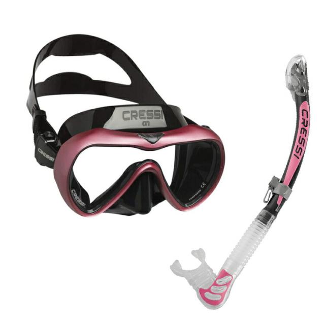 [ cressi ] クレッシー A1 / ALPHA ULTRA DRY SNORKEL 軽器材2点セット_1