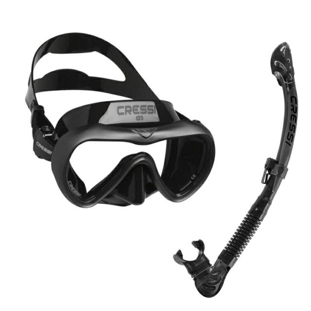 [ cressi ] クレッシー A1 / ALPHA ULTRA DRY SNORKEL 軽器材2点セット_5