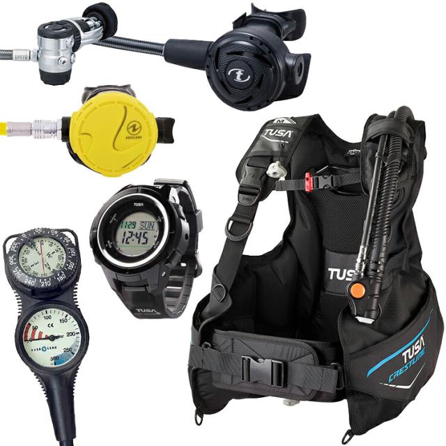 TUSA / AQUALUNG ] BC0602B + RS1103J ダイブコンピュータ付き重器材5 