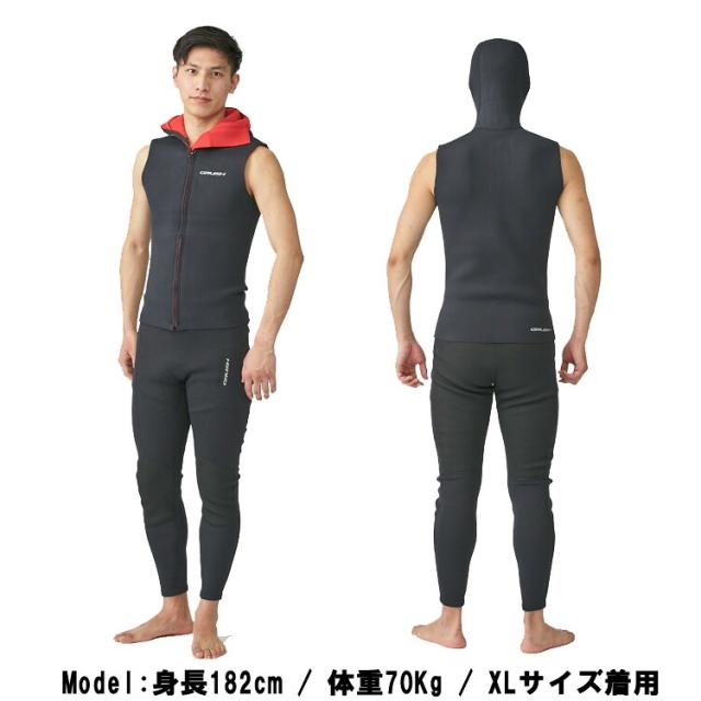 [ GRUSH ] ストレッチジップフードベスト2 [メンズ]