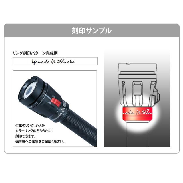 ダイビング ライト mic21オリジナル DL1001ライトリング刻印サービス（ネーム＆イラストマーク）[ 150m防水 ]_4