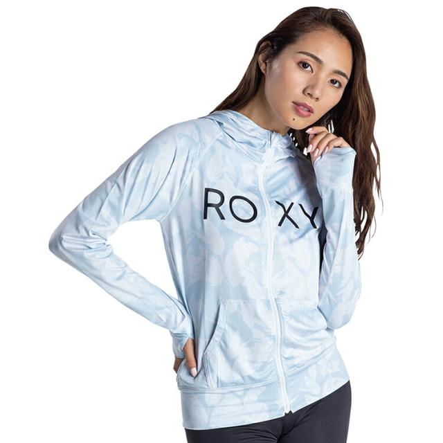 [ ROXY ] ラッシュパーカー UVカット FLYING FLOWERS PARKA [AQU] RLY201018
