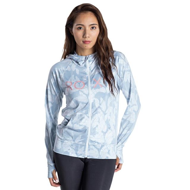 [ ROXY ] ラッシュパーカー UVカット FLYING FLOWERS PARKA [NVY] RLY201018