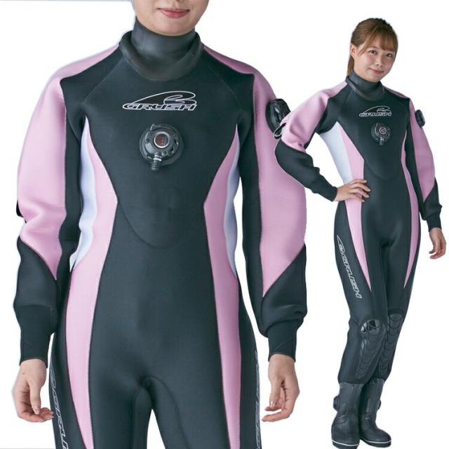 [ GRUSH ] ドライスーツ レディース DRY SUITS BK / PK / WT [ダイビング用]