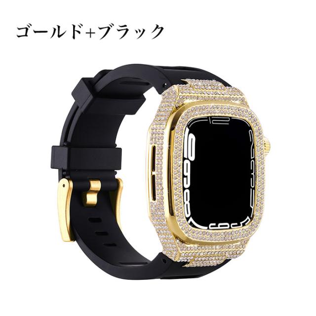 アップル ウォッチ カバー 高級 アップルウォッチ SE3 44mm バンドケース 一体型 Apple Watch Series 9 カバー おしゃれ キラキラ Apple Watch 45mm バンド apple watch 44mm ケース apple watch se 第2世代 ケース Apple Watch Series 8 7 se 6 5 4 45mm 44mm 高品質 人気_12