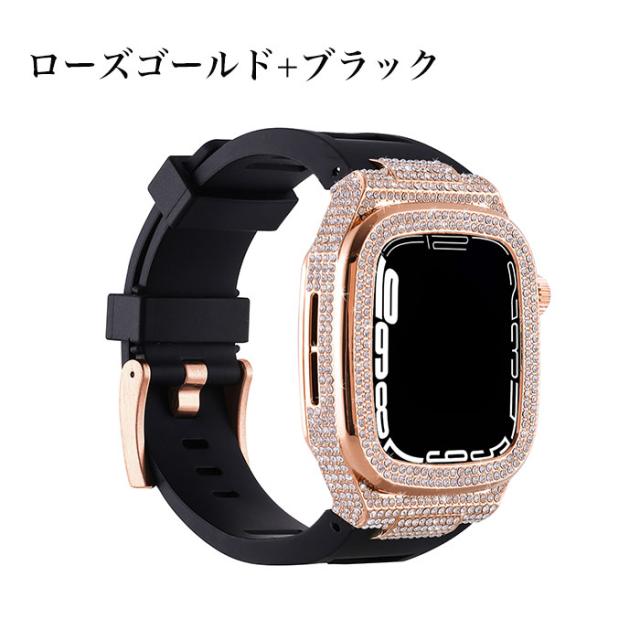 アップル ウォッチ カバー 高級 アップルウォッチ SE3 44mm バンドケース 一体型 Apple Watch Series 9 カバー おしゃれ キラキラ Apple Watch 45mm バンド apple watch 44mm ケース apple watch se 第2世代 ケース Apple Watch Series 8 7 se 6 5 4 45mm 44mm 高品質 人気_13
