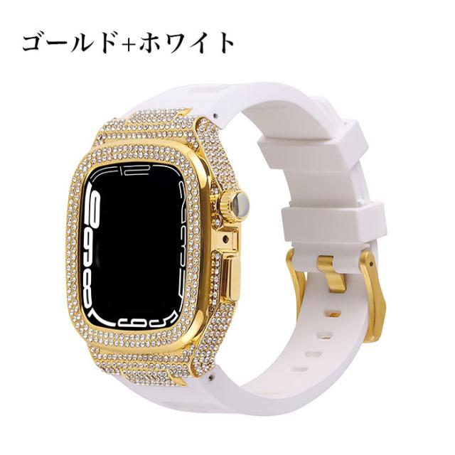 アップル ウォッチ カバー 高級 アップルウォッチ SE3 44mm バンドケース 一体型 Apple Watch Series 9 カバー おしゃれ キラキラ Apple Watch 45mm バンド apple watch 44mm ケース apple watch se 第2世代 ケース Apple Watch Series 8 7 se 6 5 4 45mm 44mm 高品質 人気_15