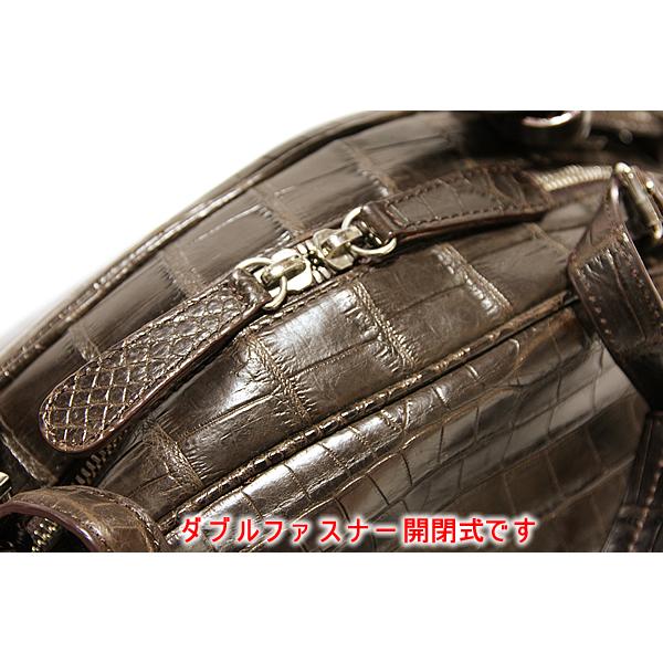 ワニ革 2wayバッグ ハンドバッグ 肩掛けバッグ ブラウン 中古_10