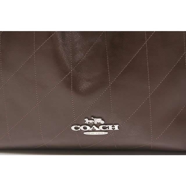 未使用 美品　コーチ エヴリン ラージ ショルダーバッグ キルティング CCZ81 シルバー/メイプル シャイニースムースレザー　COACH_7
