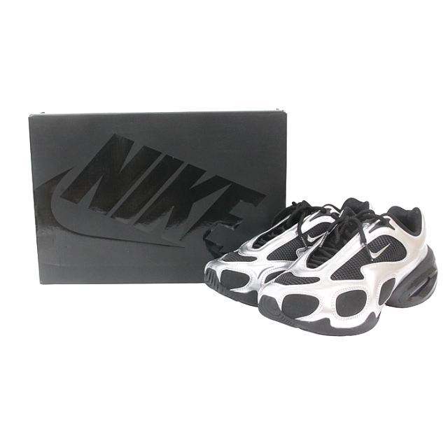 美品 US7.5 約24.5cm　NIKE ナイキ ウィメンズ エアマックス ミューズ スニーカー WMNS AIR MAX MUSE BLACK/METALLIC SILVER シルバー レディース FV1920-001 中古_1