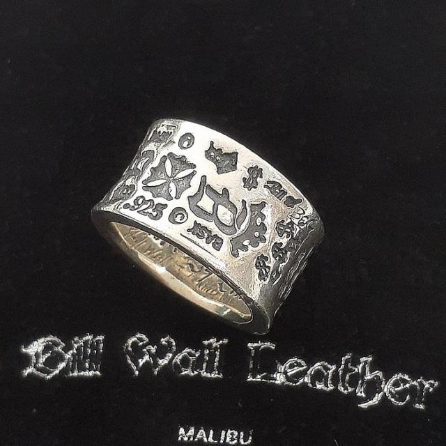 約18号　ビルウォールレザーエグゼクティブグラフィティバンドリング シルバーリング 中古 silver Bill Wall Leather Executive Graffiti Band Ring