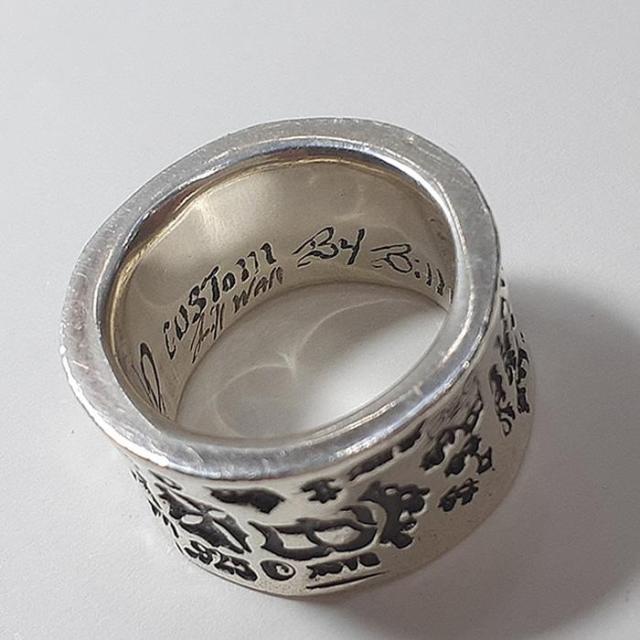 約18号　ビルウォールレザーエグゼクティブグラフィティバンドリング シルバーリング 中古 silver Bill Wall Leather Executive Graffiti Band Ring_12