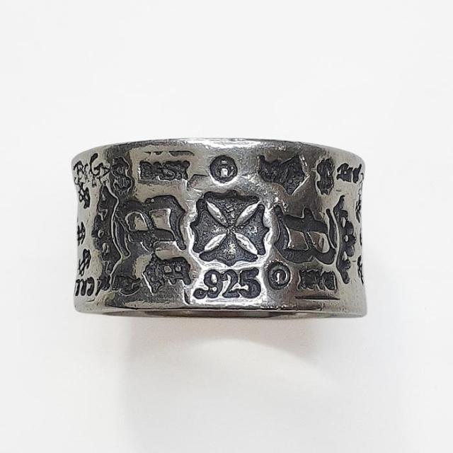 約18号　ビルウォールレザーエグゼクティブグラフィティバンドリング シルバーリング 中古 silver Bill Wall Leather Executive Graffiti Band Ring_1