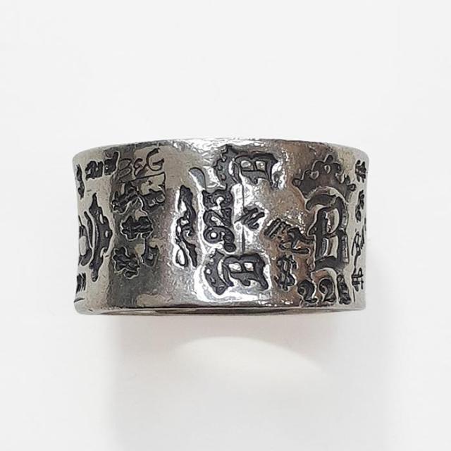 約18号　ビルウォールレザーエグゼクティブグラフィティバンドリング シルバーリング 中古 silver Bill Wall Leather Executive Graffiti Band Ring_2