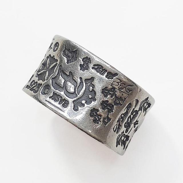約18号　ビルウォールレザーエグゼクティブグラフィティバンドリング シルバーリング 中古 silver Bill Wall Leather Executive Graffiti Band Ring_3